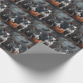 アメリカ（犬）スタッフォードハロウィンナイトドギー ラッピングペーパー (角)