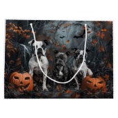 アメリカ（犬）スタッフォードハロウィンナイトドギー ラージペーパーバッグ (裏面)