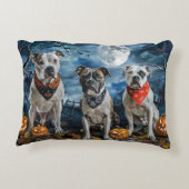 アメリカ(犬)スタッフォードハロウィン不気味 アクセントクッション (裏面)