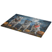 アメリカ（犬）スタッフォードハロウィン不気味 カッティングボード (角)