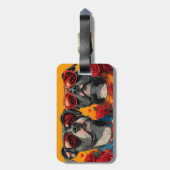 アメリカ(犬)スタッフォードハートバラバレンタインデー ラゲッジタグ (裏面縦)