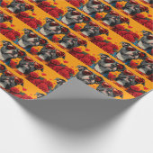 アメリカ(犬)スタッフォードハートバラバレンタインデー ラッピングペーパー (角)