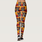 アメリカ（犬）スタッフォードハートバラバレンタインデー レギンス (裏面)