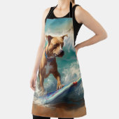 アメリカ(犬)スタッフォードビーチ絵画サーフィン エプロン (インサイチュ)