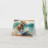 アメリカ（犬）スタッフォードビーチ絵画サーフィン カード (正面)