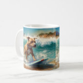 アメリカ(犬)スタッフォードビーチ絵画サーフィン コーヒーマグカップ (正面左)