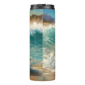 アメリカ（犬）スタッフォードビーチ絵画サーフィン タンブラー (裏面)