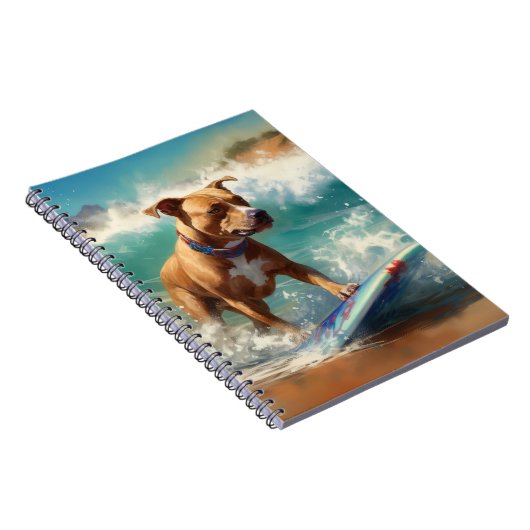 アメリカ（犬）スタッフォードビーチ絵画サーフィン ノートブック (右側)