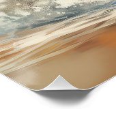 アメリカ(犬)スタッフォードビーチ絵画サーフィン ポスター (コーナー)