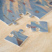 アメリカ（犬）スタッフォードライディングオートバイクリスマス ジグソーパズル (側面)