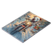 アメリカ(犬)スタッフォードライディングオートバイクリスマス ノートブック (左側)