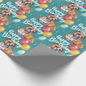 アメリカ（犬）スタッフォード吹き出し誕生日 ラッピングペーパー (角)