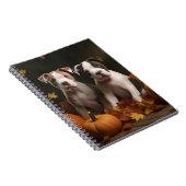 アメリカ(犬)スタッフォード子犬の秋の喜び ノートブック (右側)