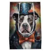 アメリカ（犬）スタッフォード年賀状 ミディアムペーパーバッグ (裏面)