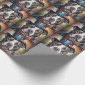 アメリカ（犬）スタッフォード年賀状 ラッピングペーパー (角)