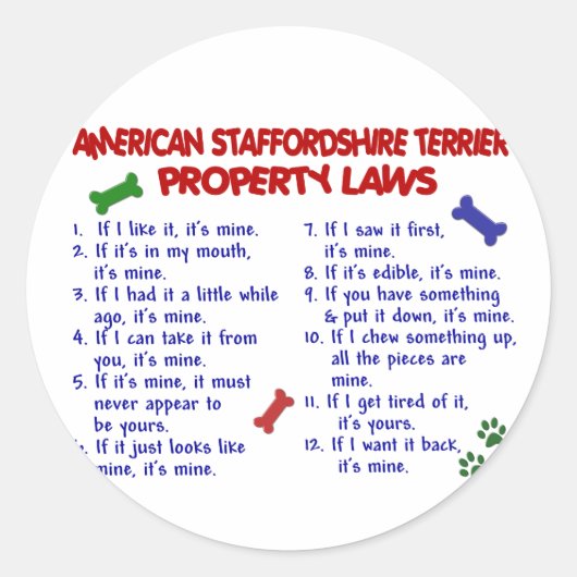 アメリカ（犬）スタッフォード財産法2 ラウンドシール (正面)