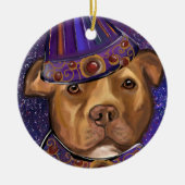 アメリカ（犬）スタッフォード セラミックオーナメント (正面)