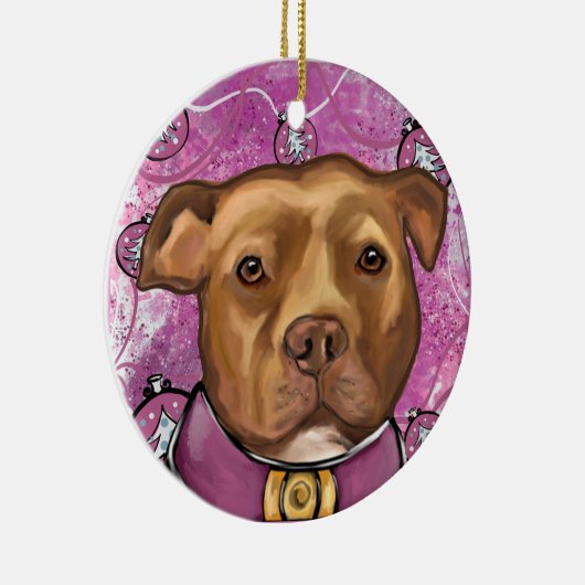 アメリカ(犬)スタッフォード セラミックオーナメント (右)