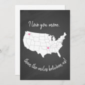 アメリカ、私はあなたを私たちの間の距離よりも愛している 招待状 (正面/裏面)