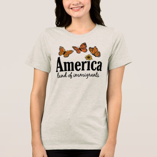 アメリカ 移民の国 トライブレンドTシャツ (正面)