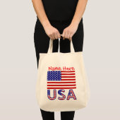 アメリカ 米国 アメリカ 赤 カスタマイズ トートバッグ (正面(商品))
