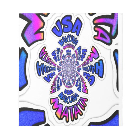 アメリカ 素晴らしい 美しい テキスト 引用 デザイン ノートパッド (正面)