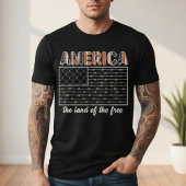 アメリカ 自由の国 有刺鉄線フラグ Tシャツ