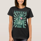 アメリカ 自由の女神 キャンディカラーの愛国的なUSA Tシャツ (正面)