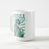 アメリカ 自由の女神 風船ガム 愛国 USA コーヒーマグカップ (正面左)