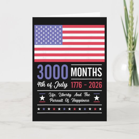 アメリカ 記念日 米国 3000 か月 250 周年 7月 カード (正面)