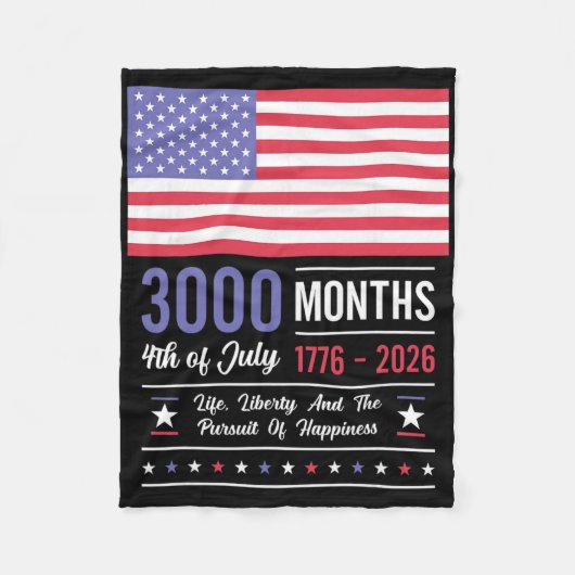 アメリカ 記念日 米国 3000 か月 250 周年 7月 フリースブランケット (正面)