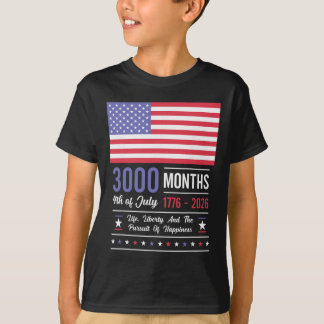 アメリカ 記念日 米国 3000 か月 250 周年 7月 Tシャツ