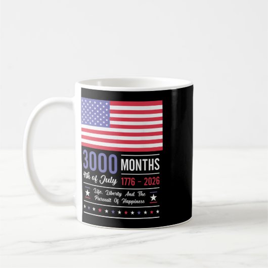 アメリカ 記念日 米国 3000 か月 250 年 7月 コーヒーマグカップ (左)