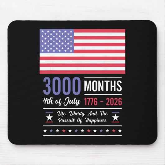 アメリカ 記念日 米国 3000 か月 250 年 7月 マウスパッド (正面)