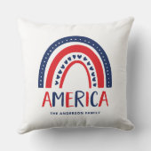 アメリカ | 赤い白と青の虹 クッション (裏面)