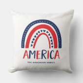 アメリカ | 赤い白と青の虹 クッション (正面)