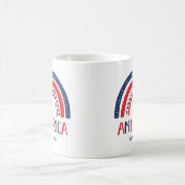 アメリカ | 赤い白と青の虹 コーヒーマグカップ (中央)