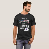 アメリカ 韓国 パーツ 韓国地図 USAフラグ 根 Tシャツ (正面フル)
