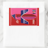 アメリカ～飛行BOAC 長方形シール (バッグ)