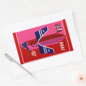 アメリカ～飛行BOAC 長方形シール (封筒)