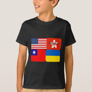 アメリカ+香港+台湾+ウクライナ+自由同盟 Tシャツ