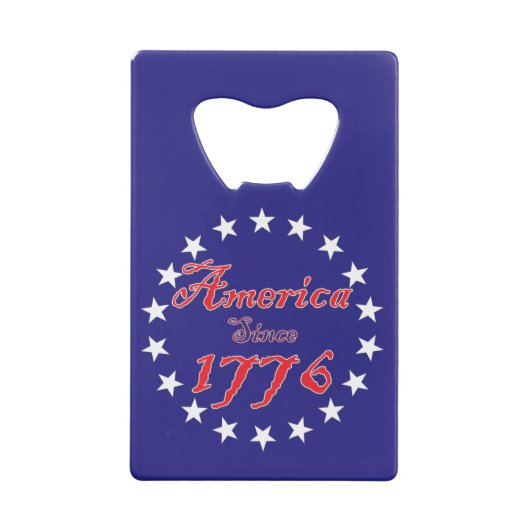 アメリカ–1776年以来 クレジットカード栓抜き (裏面)