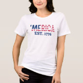 アメリカ 1776年設立 愛国的なアメリカ人 トライブレンドTシャツ (正面)
