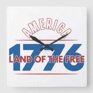 アメリカ 1776 自由の国 スクエア壁時計
