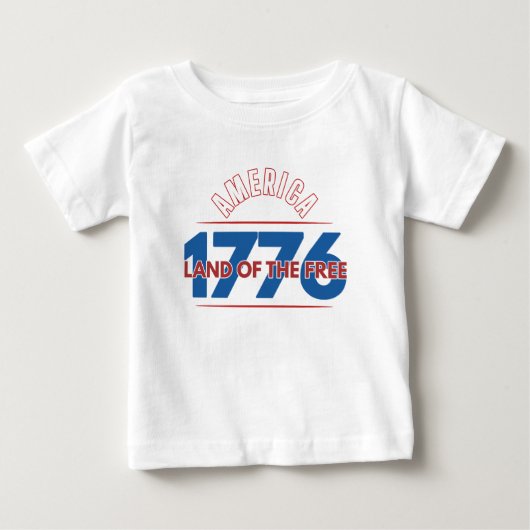 アメリカ 1776 自由の国 ベビーTシャツ (正面)