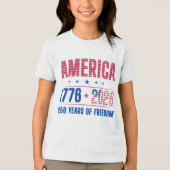 アメリカ 1776 2026 建国250周年  トライブレンドＴシャツ (正面)