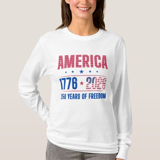アメリカ 1776 2026 建国250周年 フリーダム Tシャツ (正面)