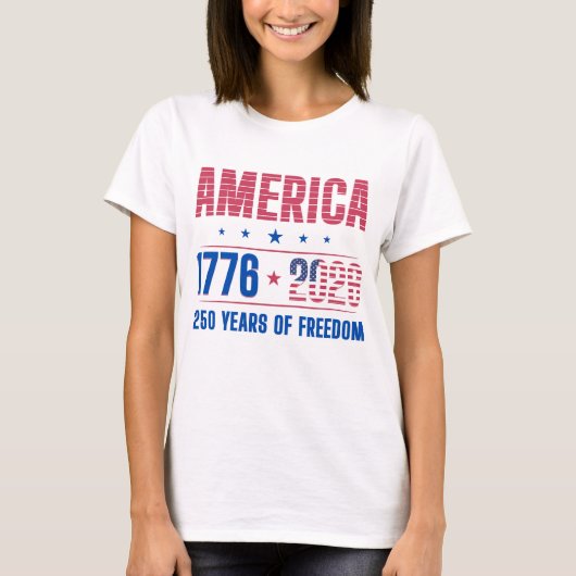 アメリカ 1776 2026 建国250周年 Tシャツ (正面)
