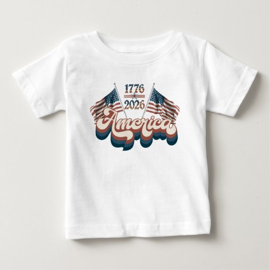 アメリカ 1776–2026, 愛国心, USA 250周年 ベビーTシャツ (正面)
