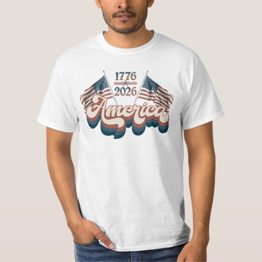 アメリカ 1776–2026、愛国、USA 250周年 Tシャツ (正面)